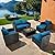 Premium 7 Pieces Outdoor Patio Furniture Set, Outdoor Sectional Furniture,Wicker Patio Conversation Sets for Backyard Lawn Poolside with Ottoman Cushions and Coffee Table (Coffee-Peacock Blue, X-7pcs)