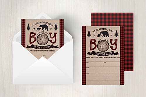 Your Main Event Prints Lumberjack Baby Shower Invitations, Boy Baby Shower Invitations, Mama Bear Baby Shower Invites, Woodland Baby Shower Invitations,, 20 Fill In Invitations And Envelopes #TOP2