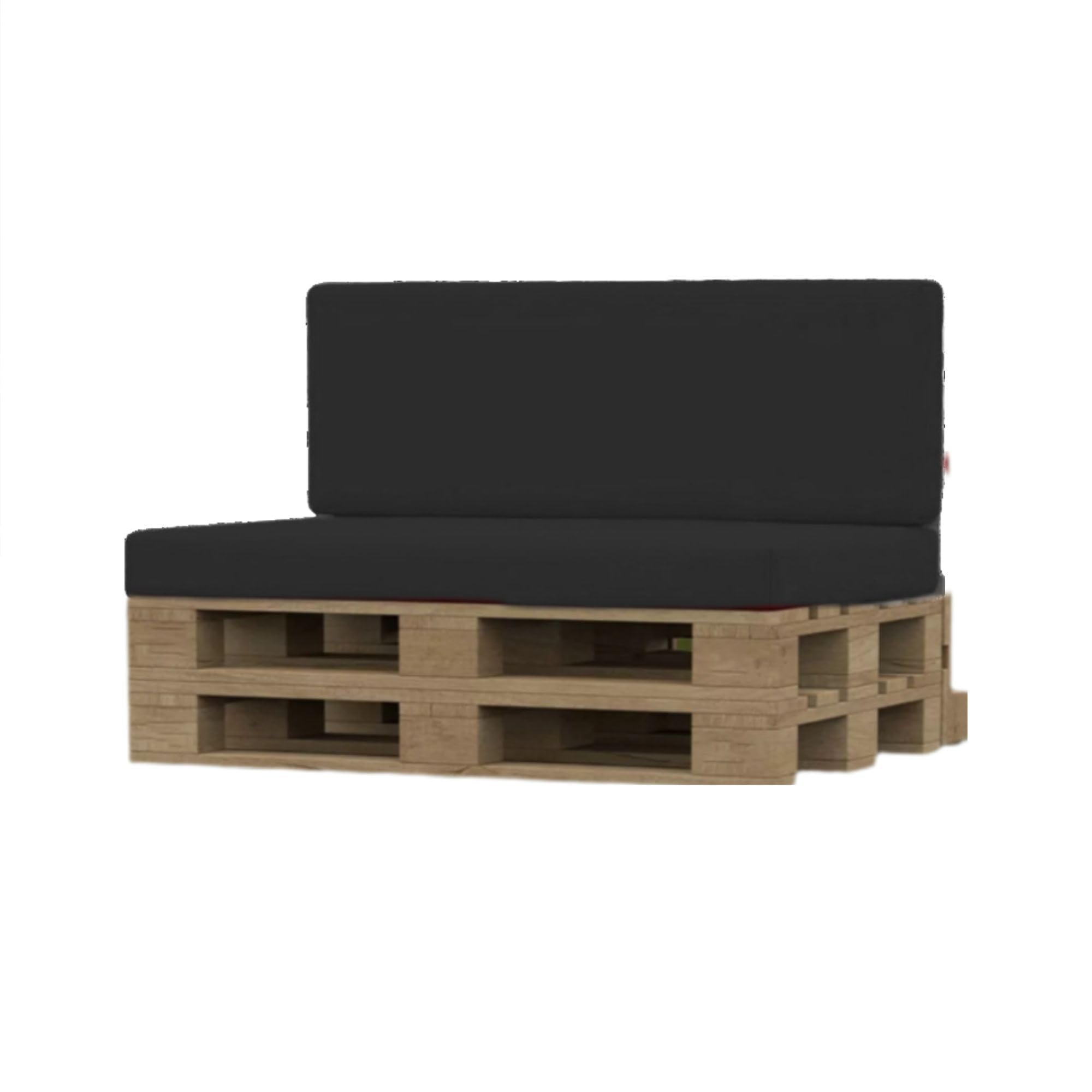 FIVE MOONS Euro Pallet Cushions Seat Pads For Outdoor Garden Euro Pallet Seating high density foam pad with water resistant zipped cover Fordifferent (Black, 120 x 40 x 6cm) โ image 1