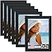Icona Bay 5 x 7 Inch Picture Frames, (6 Pack) Bulk Set, Black, Wall Mount Hangers and Table Top Easel Included, 5 by 7 Photo Frames Display Horizontally or Vertically, Inspirations Collection
