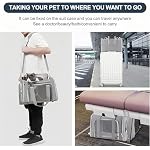Transporttasche Katze Hund Tragbare Haustiertasche für draußen, faltbar atmungsaktiv, große Kapazität für Zwei kleine Katzen, Autoreise Tragetasche für Katze und mittelgroße Hund (Rosaton) – Bild 3