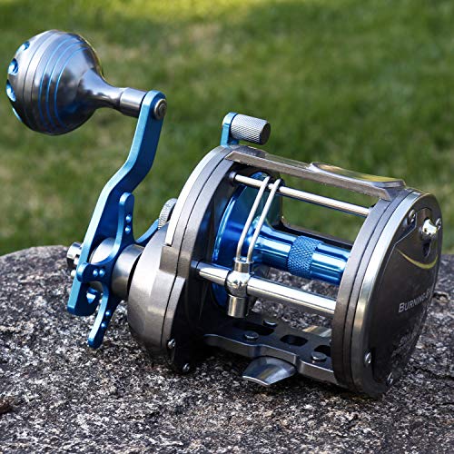 Sougayilang Trolling Reel Saltwater Level Wind Reels,Conventional Reels Boat Fishing Ocean Fishing For Sea Bass Grouper Salmon-Sha4000 Right Handed-No Line Counter #TOP5