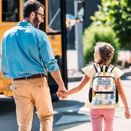 CHIFIGNO Sac à dos personnalisé avec nom, sac à dos personnalisé pour petit enfant pour garçons et filles, sacs à dos préscolaires personnalisés, Chats mignons et colorés, Medium, Sacs à dos de jour – vue 6