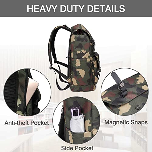 Vaschy Backpack For Men, Fashion Water-Resistant Rucksack College School Backpack Camouflage #TOP2