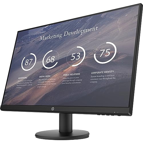 Image of HP P27v G4 FHD IPS Monitor 9TT20A6#ABA Bundle with Docztorm Dock, 27 inch FHD IPS (1920x1080) 60Hz Display, 1 HDMI 1.4, 1 VGA, VESA Mount (100x100 mm), Ideal for Office Work, Black (2025 Model)