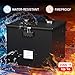 Fire Proof File Box for Documents - Portable Fireproof Document Organizer Box with Handle Waterproof Safe Locking Folder Storage with Lid