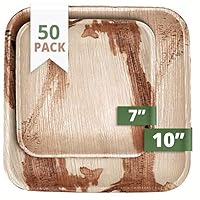 Algopix Similar Product 13 - CaterEco Square Palm Leaf Plates Set