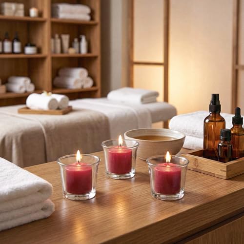 Image of Royal Imports Votive Candles Unscented Candles for Wedding Centerpieces - Red, Pack of 72 Dripless Wax for Parties, Aromatherapy, Devotional, Home Decor, Spas & Holiday Gifts
