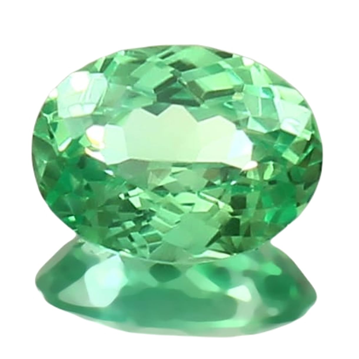 Pierre gemme pour fabrication bijoux DIY saphir vert ceylan 8x6mm facetté
