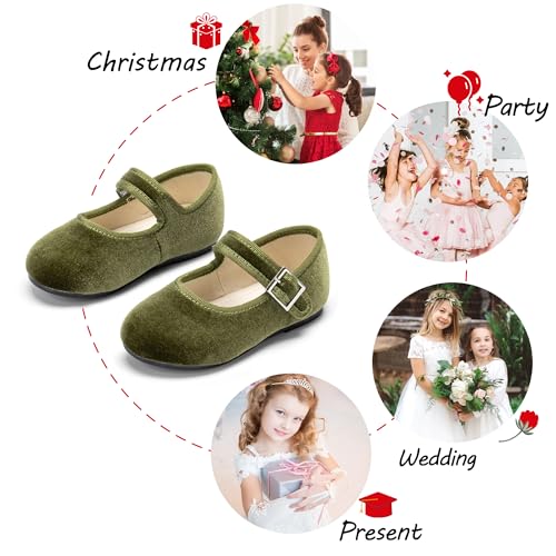 Image of PHIRAMIN Toddler Flower Girl Glitter Dress Shoes Little Girl Ballet Flats Bow Wedding Party