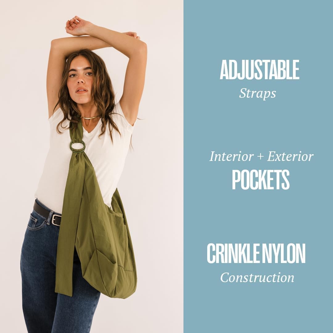 Thread Wallets Slouchy Bag for Women & Men - Crescent Sling Bag with Adjustable Strap and Zip Pocket, Unstructured & Foldable (Mauve, Regular) - Image 2