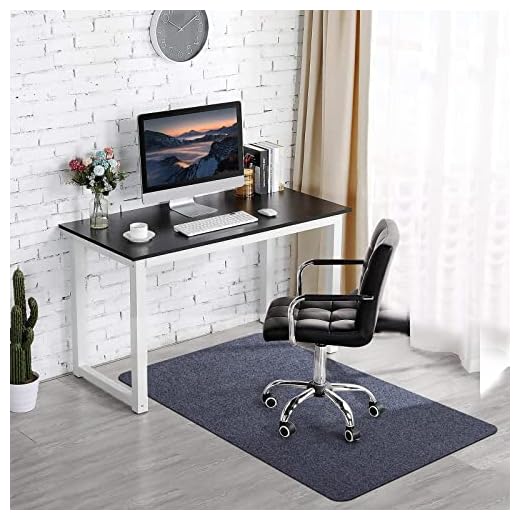 Office Chair Mat for Hardwood & Tile Floor, 55"x35" Computer Gaming Rolling Chair Mat, Under Desk Low-Pile Rug, Large Anti-Slip Floor Protector for Home Ofiice(Dark Gray)
