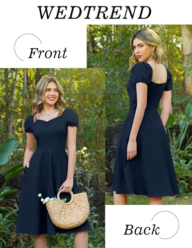 Wedtrend Women's 1950s Dresses With Sleeve 40s Tea Party Dresses Cocktail Dress Swing Vintage Dress2