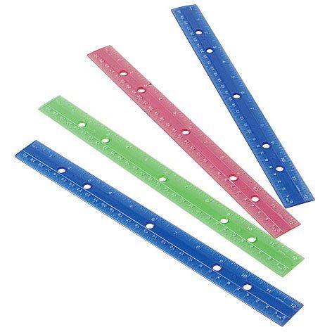 U.S. Toy Assorted Color Metric And Inches Plastic Rulers (24 Count)