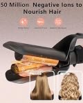 5-in-1 Ceramic Curling Wand Thermal Brush Beach Waves Dual Voltage | 3 Ceramic Barrels (0.35"-1.25") +Thermal Brush+Wave Wand,Fast Heat,30-sec Ready,All Hair,Travel-ready with Glove & Bag