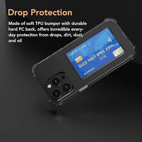 Miniatura 26 de Funda transparente para tarjeta para iPhone 13 Pro Max, funda protectora a prueba de golpes TPU delgada con tarjetero