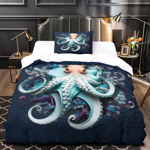 Housse de couette pieuvre colorée 135x200 microfibre - 4