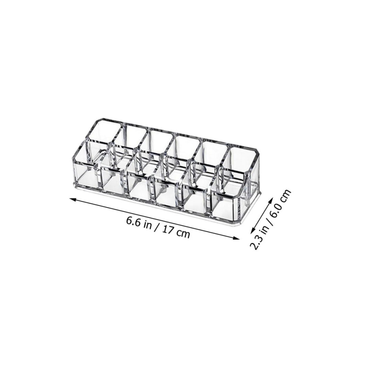 FRCOLOR Acrylic Lipstick Storage Box Transparent Cosmetic Organizer with 6 Slots Multi-Functional Lipstick Display Case for Dressing Table and Desktop - Image 4