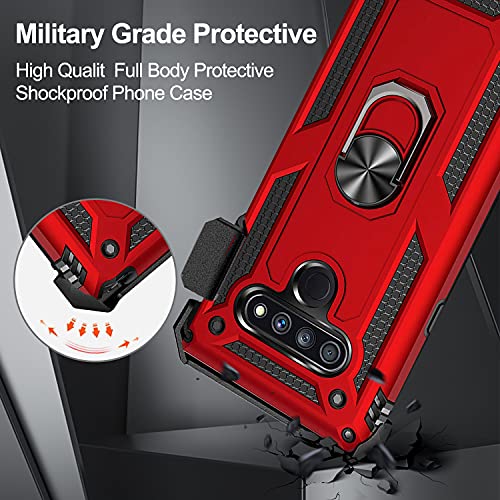 For Lg Stylo 6 Case With Belt Clip Holster Ring Holder, Military Grade Protection Cover[Fit For Magnetic Car Mount] Shockproof Anti Scratch Case For Lg Stylo 6 (Red) #TOP1