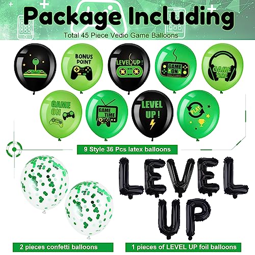 Tradder 45 Pcs Video Game Decoration Video Game Balloons Set Latex Balloons Gaming Birthday Party Supplies Level Up Party Balloons Game Balloons For Boy Birthday Party (Stylish Style) #TOP1