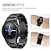 Fintie Watch Band Compatible with Gear S2, Stainless Steel Metal Replacement Strap Wrist Bands with Link Removal Tool Compatible with Samsung Gear S2 SM-R720 / SM-R730 Smart Watches - Black