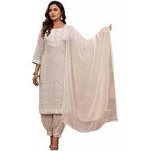 Womens Pure Cotton Floral Printed Straight Kurta Set with Pant & Dupatta | Ethnic Festive & Casual Wear for Women