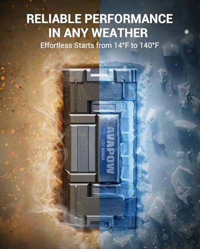 AVAPOW 6000A Car Battery Jump Starter(for All Gas or up to 12L Diesel) Powerful Car Jump Starter with Dual USB Quick Charge and DC Output,12V Jump Pack with Built-in LED Bright Light - Image 6