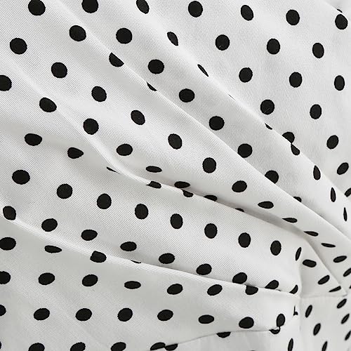 Image of 1950s Dresses for Women Vintage Retro Cocktail Party Swing Dresses Halter Floral Rockabilly 50s Polka Dot Pin up Dress
