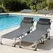 Soontrans 2PCS Große Sonnenliege mit Dach, 194 x 67.5 x 29cm, Gartenliege Klappbar, Liegestuhl Garten mit Verstellbarer Rückenlehne, Seitentasche, Kopfkissen, bis zu 150 kg, für Garten (Anthrazit)