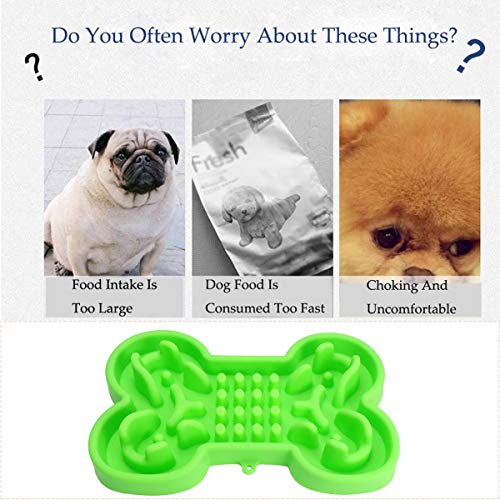 Pet Forma óssea Pet Alimentador lento Silicone Não Chocking Food Bowl Pet Supplies for Dog Puppy ( V