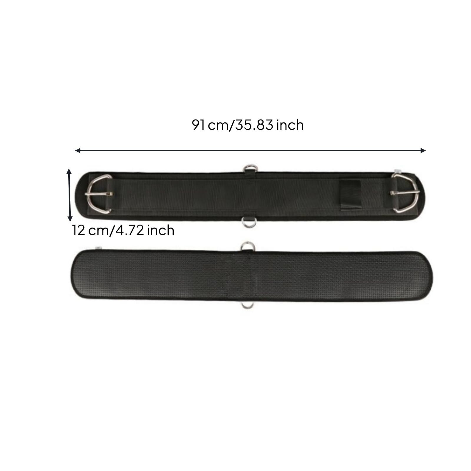 Occidental para Caballo Correa Faja Cinturón con Anillas Metálicas y Material y Cómodo para Adecuada para Paseo de Campo Ligera Clases, Negro, 36 Pulgadas-91cm