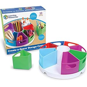 Learning Resources Create a Space Storage Center – 10 Piece set Art/Desk Organizer for Kids, Crayon/Homeschool Organizers and Storage