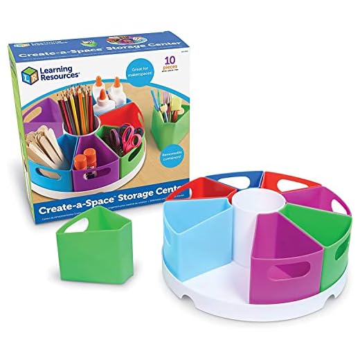 Learning Resources Create a Space Storage Center - 10 Piece set Desk Organizer for Kids, Art Organizer for Kids, Crayon Organizer, Homeschool Organizers and Storag