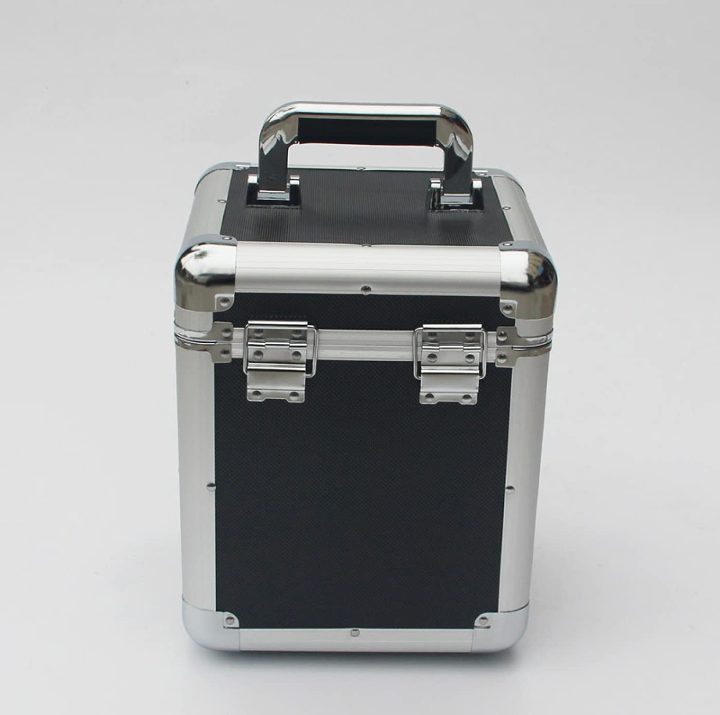 Boitier de DJ en vinyle 7" pour 70-100 disques - Noir - 21,5 x 26 x 21 cm