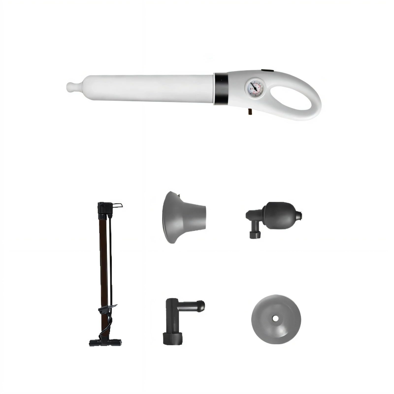 Kalttoy Toilet Plunger Toilet Drain Cleaner High Pressure Air Plunger with 3 Nozzles for Sink Bathtub Pipe Clogs High Pressure Pipe Unclogging Tool