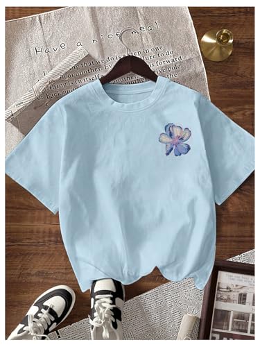 Image of RoseSeek Women's Hawaiian Shirts Tropical Graphic Tees Crewneck Short Sleeve Vacation Summer T Shirt