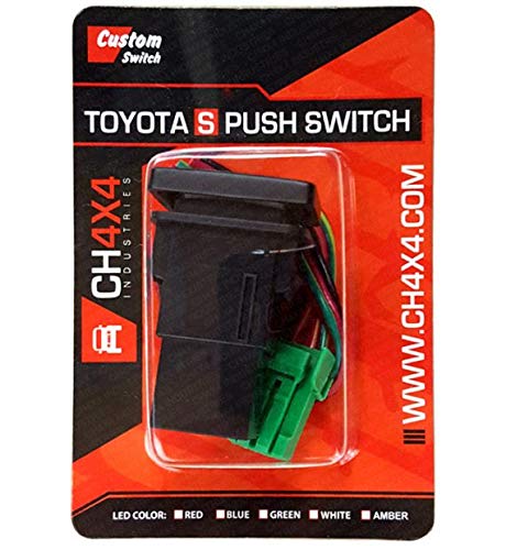Ch4X4 Small Push Switch For Toyota Tacoma 3Rd Gen 12V 3Amp - Ditch Lights Symbol - White Led #TOP3