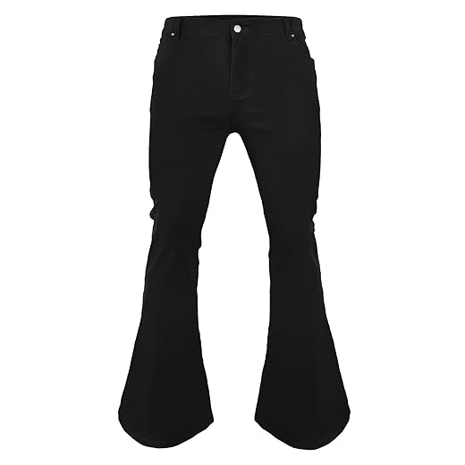 Men's Vintage Bell Bottom Pants 70s,Disco Flared Pants Fit 70s,Outfits for Men,Mens Bell Bottom Jeans Black
