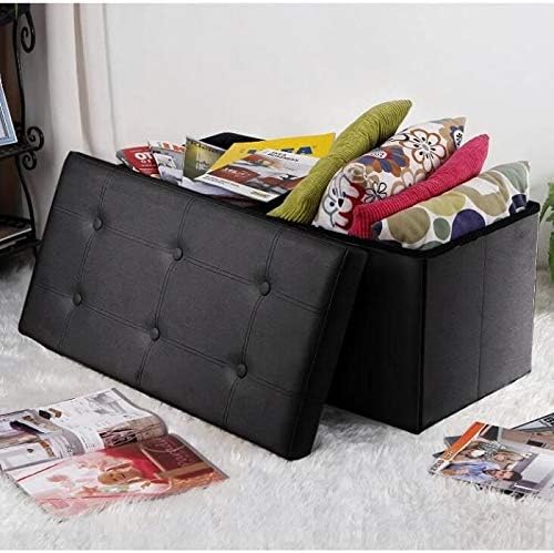 Banc Rangement TeNo - Noir, Pliable, 76x38x38 Cm - Idéal Salon, Chambre, Bureau