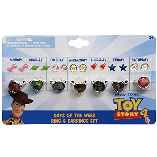 UPD Disney Toy Story 4 Days of The Week Earring & Ring Set