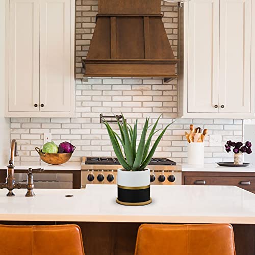 Briful Succulents Artificial Plants Fake Agave Aloe Plants In Gold And Dark Grey Pot Farmhouse House Plants Decor For Home Office Desk Bathroom Shelf Decorations #TOP4