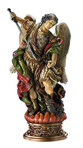 Estatua de San Miguel en Resina Pintada a Mano 24.7 cm