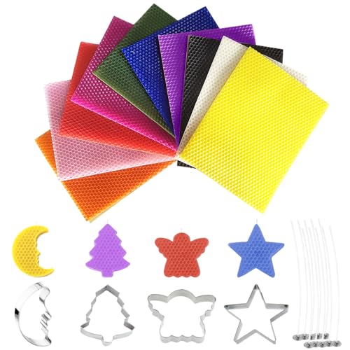 10x Bienenwachsplatten,10 Farben Wachsplatten,Bienenwachskerzen Selber...