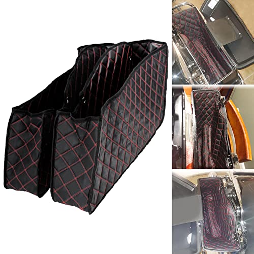 Forros para alforjas y baúl no estirados para Harley Touring (Road King, Street Glide, Electra Glide, Ultra Limited) 2014-2022, cuero sintético con hilo rojo miniatura 2