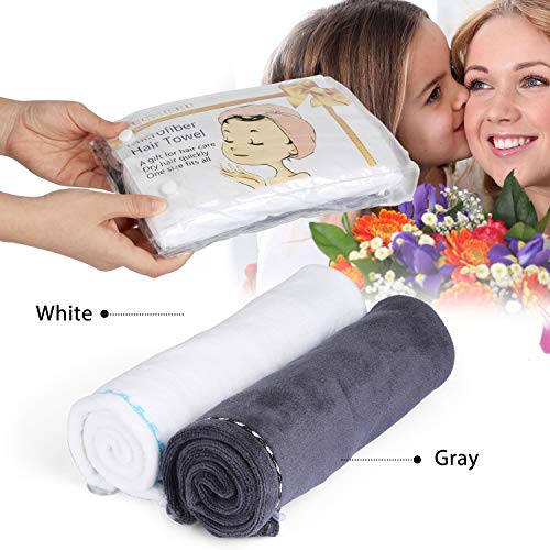 image for 2 Pack Hair Towel Wrap Turban Microfiber Drying Bath Shower Head Towel