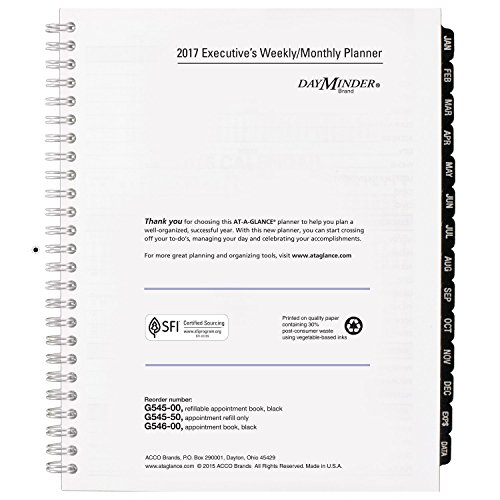 Dayminder Weekly / Monthly Planner Refill 2017, For G545, 6-7/8 X 8-3/4" (G54550) #TOP1