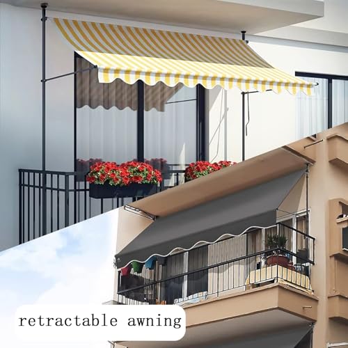 Toldo retráctil manual con tela resistente a los rayos UV para terrazas 4