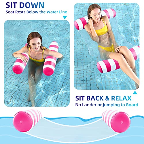 2 Pack Pool Floats For Adults, Pool Lounger Swimming Pool Raft Floating Chair, Fun Mermaid, Pong Float, 4 In 1 Hammock Style… #TOP4