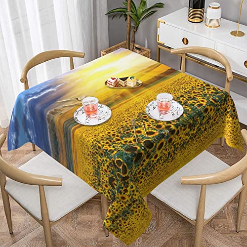 Nappe de cuisine lavable d'un coup d'éponge motif floral tournesols