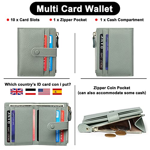 FALAN MULE Small Wallets for Women RFID Blocking Slim Bifold Leather Womens Wallet with Zipper Coin Purse - Image 5